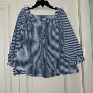 Crewcuts blue and white striped blouse size 8